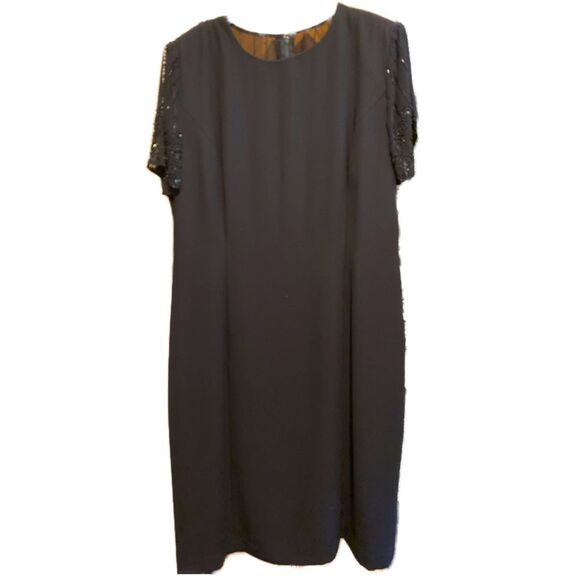 Donna Morgan Black Beaded Dress - Picture 1 of 5